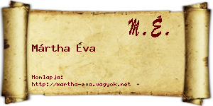 Mártha Éva névjegykártya